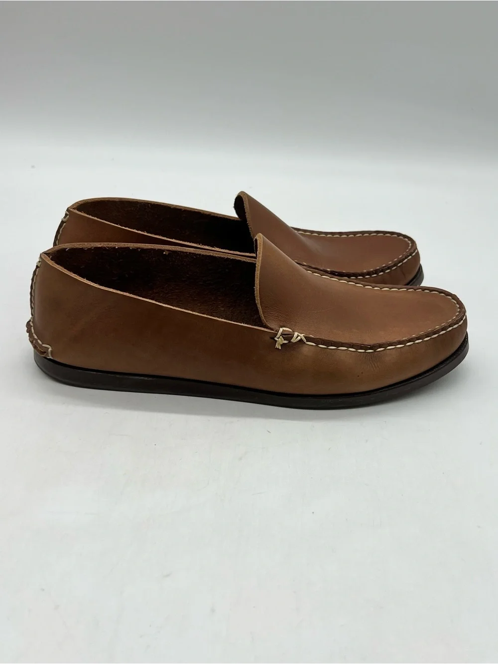 Oak Street Bootmakers Mens 10.5D Brown Leather Slip Moc Natural Chromexcel Shoes